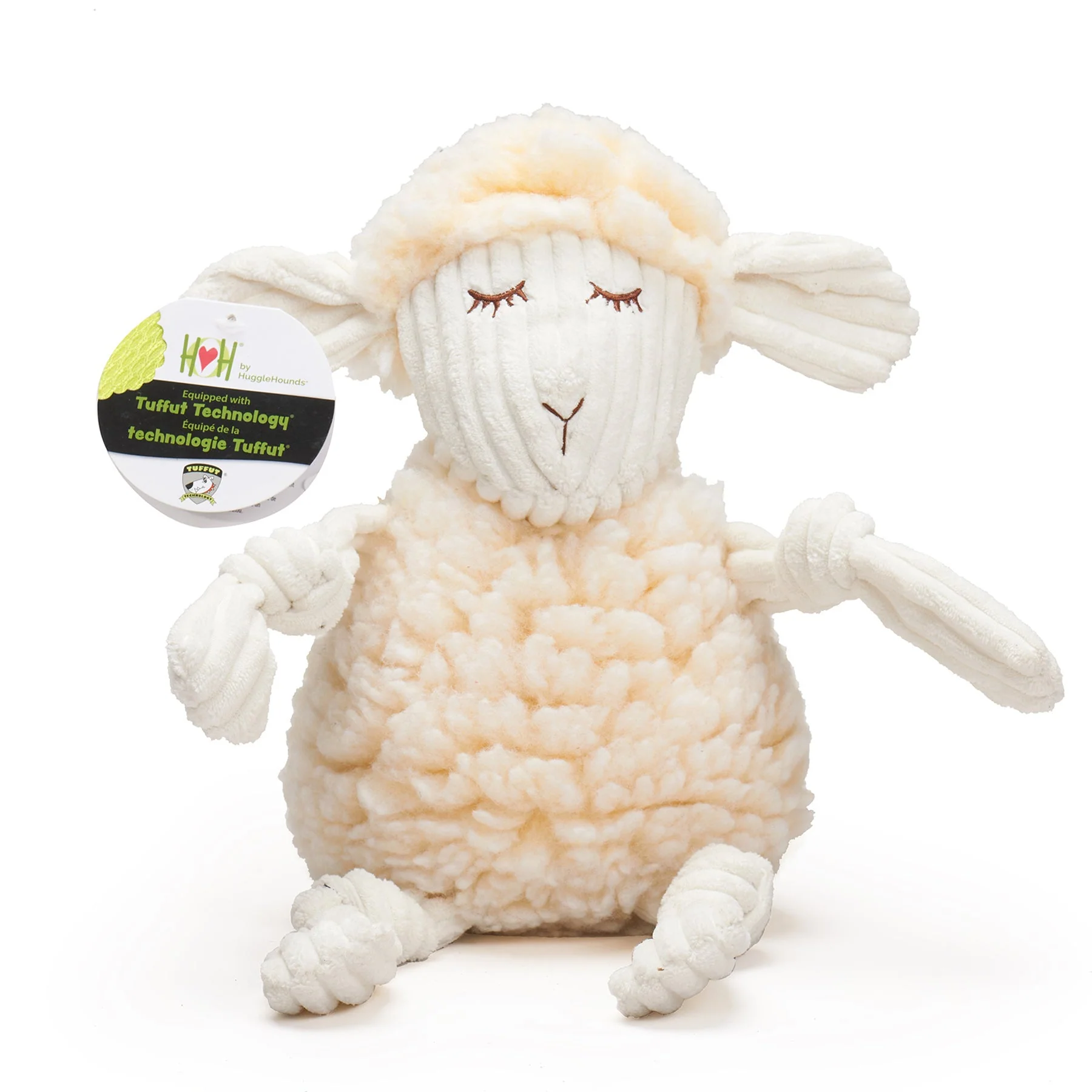 HuggleHounds Louise Lamb  Plush Dog Toy - Image 3
